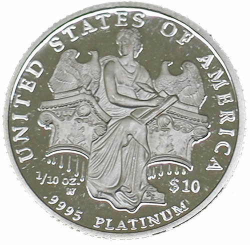 1/10 Oz Platinum Liberty Usa Coin - Canadian Platinum Coins